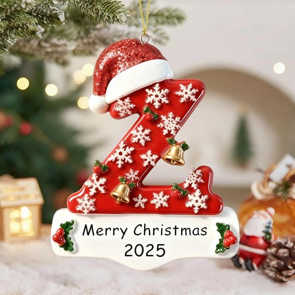 Adornos de letras para árbol de Navidad | Colgantes con el alfabeto | Set de 26 piezas para decoración navideña DIY | Adornos colgantes de acrílico para el hogar, la oficina y la escuela