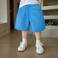 thumbnail image 5 of Linfrsh Toddler Boy Shorts Boy's Striped Letter Graphic Shorts Waist Athletic Workout Shorts(Blue,Size 3-4 T), 5 of 7