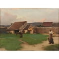 thumbnail image 3 of Henry Lerolle 24x18 Black Modern Framed Museum Art Print Titled - A Farm (1881), 3 of 5