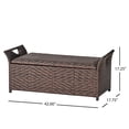 thumbnail image 5 of Benjara Outdoor Bench with Hinged Lid Storage- 42" Dark Brown PE Rattan, 5 of 6