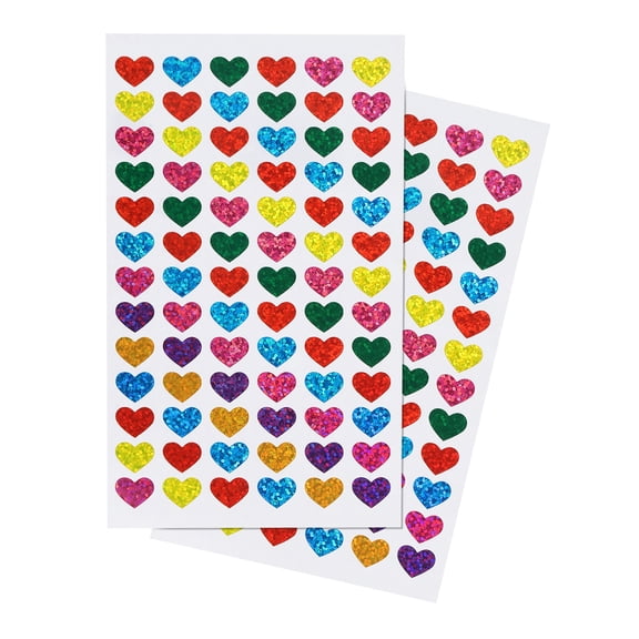 Heart Stickers 0.5 Inch, 10 Sheets Metallic Self Adhesive Heart Shaped Sticker Decals
