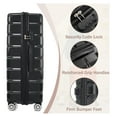 thumbnail image 3 of SONGMY 3 pcs/set in ABS Spinner Wheel Luggage Set, Carry on Suitcase, 3 of 7