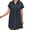 Bluish Violet, variant on Cotton Linen Dress for Women Short Sleeve V-Neck Button Down Tunic Shift Dress Casual Breathable Comfy Summer Shirt Dress with Pocket for Beach Vacation and Everyday Wear