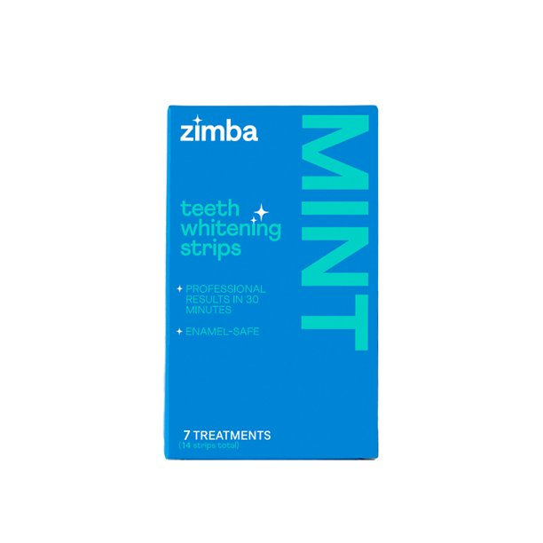 Zimba Teeth Whitening Strips, 28 Reduced Sensitivity Whitening Strips (14 Treatments) (Mint, 1