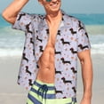 thumbnail image 5 of Kuqiui Dachshund Dog Pattern Men's Casual Button-Down Shirts Hawaiian Shirt Short Sleeve-Medium, 5 of 5