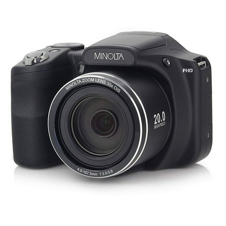 Minolta 20 Mega Pixels 1080pHD Bridge Digi Camera w/35x Optical Zoom in (Best Mega Zoom Bridge Camera 2019)