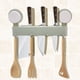thumbnail image 4 of Estante multifuncional de pared para utensilios de cocina, organizador de cuchillos con doble ventosa, color verde, 4 of 8