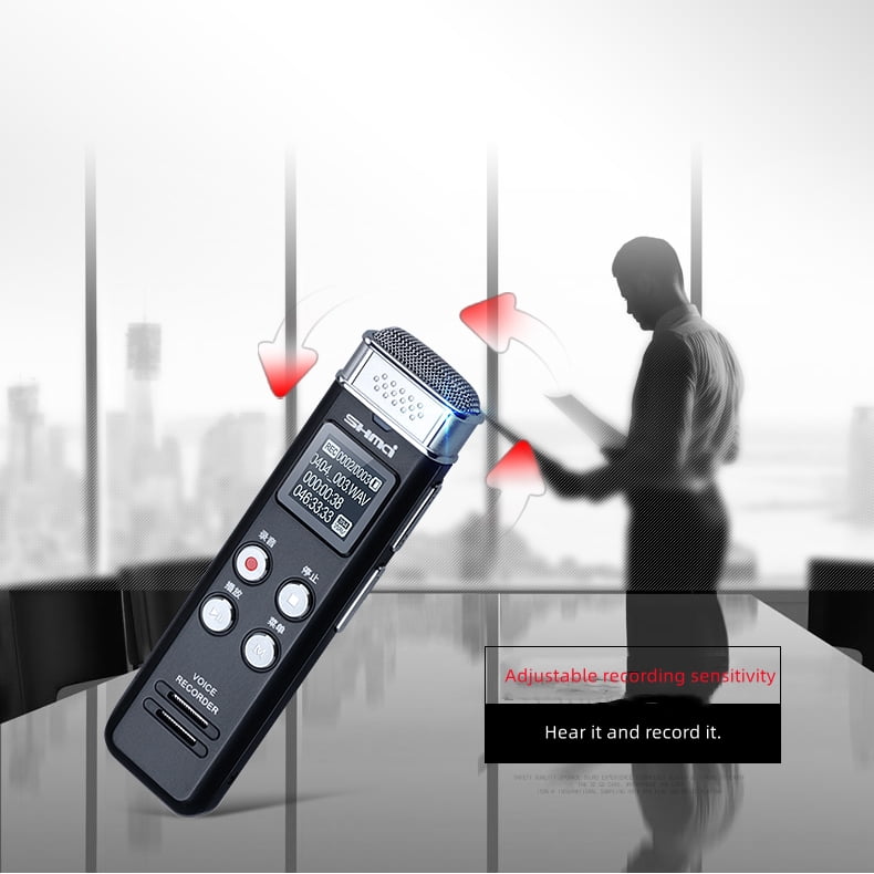 Shmci N1 Digital Voice Recorder 50M Metal MP3 Player 40 Hours Long Time Recording Dictaphone Quad-core Denoise Omnidirection Mic Recording