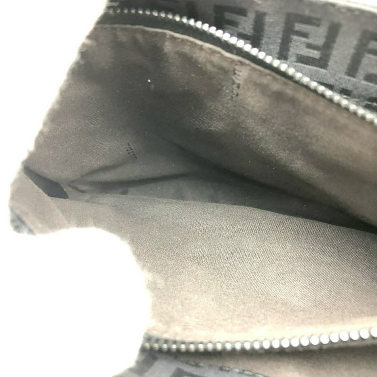 Authentic FENDI Zucchino Canvas Leather Shoulder B