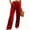 Red, variant on Women's Soft Velour Wide Leg Pants Drawstring Elastic Waist Loose Palazzo Trousers with Pockets Casual Party Loungewear Trousers Yellow