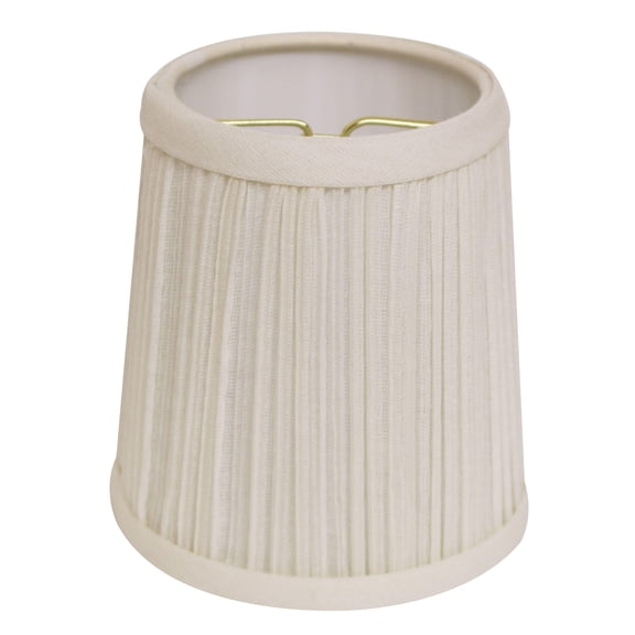 6-Pack White Slant Hardback Chandelier Lampshade with Flame Clip - Pleated Broadcloth, 2.5" Top x 5" Bottom x 4" Slant Height, for Chandelier Lighting & Lamp Parts