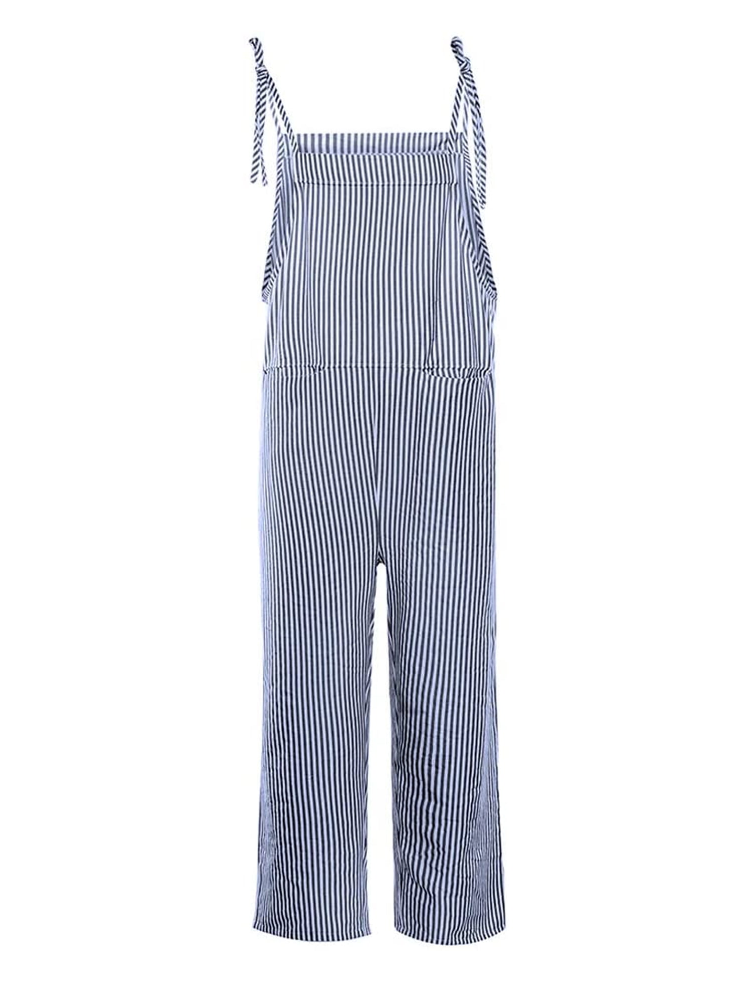womens striped dungarees