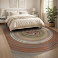 thumbnail image 3 of ODIKA 8'x10' Washable Area Rug Cross Section Concentric Annual Rings Earthy Stump Grain Ring Playful Expressive for Dining Room, Large Office, Lounge, Non-Slip Chair-Friendly Mat, 3 of 7
