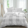 thumbnail image 2 of Grey Plaid Bedding 3 Piece Duvet Cover Set Queen Size, Spring Summer Farmhouse Buffalo Checkered Soft Microfiber Comforter Cover with Zipper Closure & Pillowcases, Wrinkle & FadeResistant Quilt Cover, 2 of 9