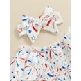 thumbnail image 5 of Bagilaanoe 4th of July Dress for Newborn Baby Girl Star Print Short Puff Sleeves A-line Dresses Headband 3M 6M 12M 18M Infant Independence Day Skirt, 5 of 8
