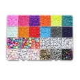 thumbnail image 1 of Generic 24-Color Glass Bead Set for DIY Jewelry, Includes Alphabet and Solid Beads, 3mm Size, No Accessories, 12000 Pieces, Crafting Essentials, 1 of 5