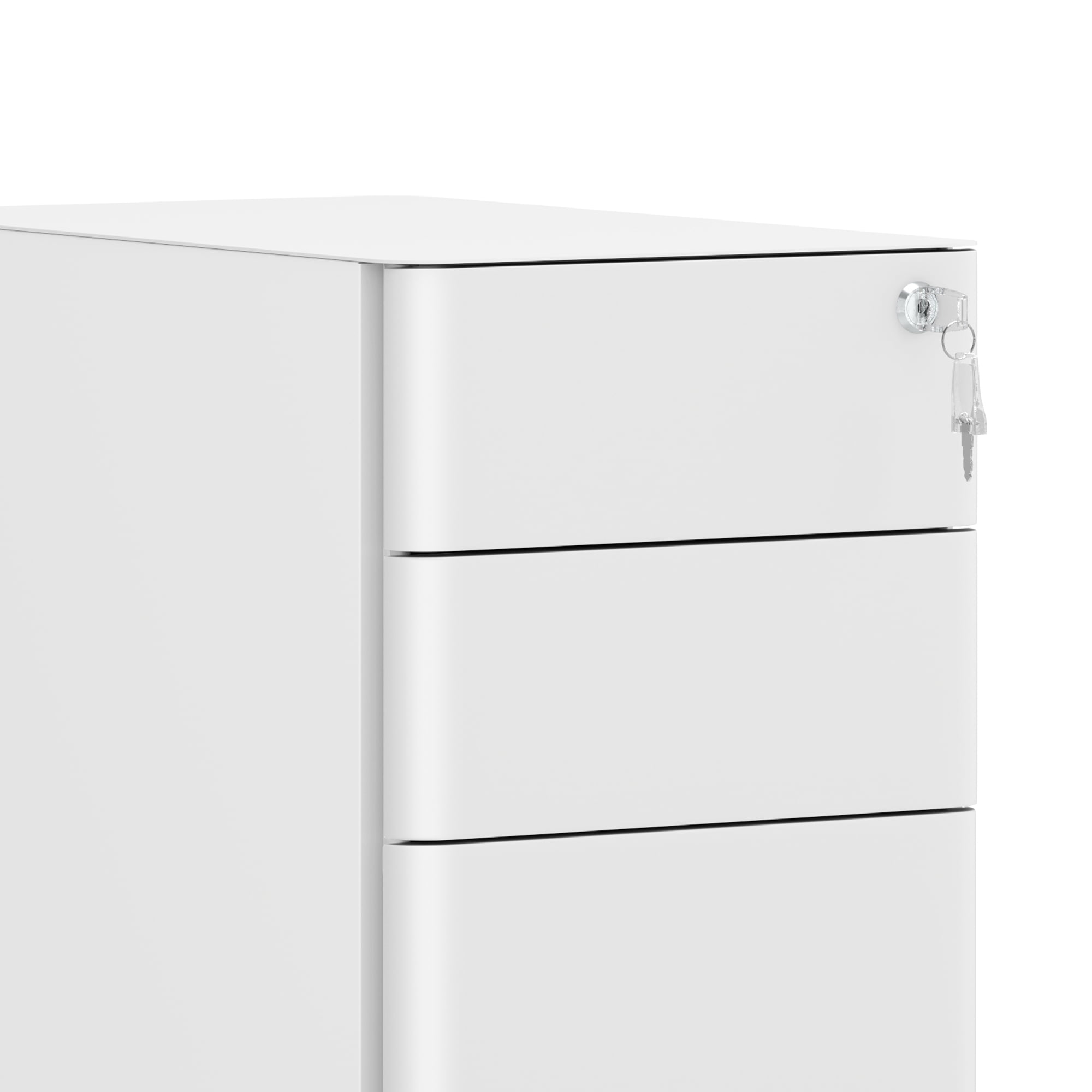 Dextrus 3-Drawer Lockable File Cabinet for A4/Letter/Legal Size Folder, Home Office, Assembled Except Casters (White)