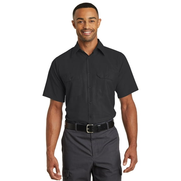 Red Kap - Ripstop Short Sleeve Work Shirt - SY60, Black, L