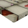 thumbnail image 2 of Ambesonne Vintage Fitted Sheet 2 Pcs Set, Hearts in Captivity, Twin XL, Tan Vermilion Pink, 2 of 3