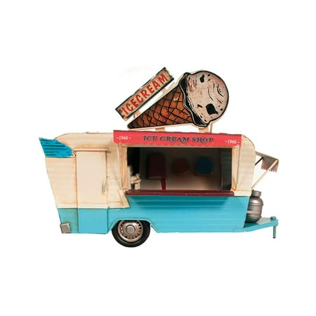 UPC: 0640901138350 | Old Modern Handicrafts 1966 Icecream Trailer Metal Handmade