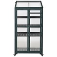 thumbnail image 6 of MAYEERTY 62" Tall Outdoor Wood Greenhouse with Wheels – Portable Cold Frame for Balcony, Garden, or Indoor Use with Adjustable Shelves and Roof Vent, 6 of 6
