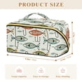 thumbnail image 4 of FORMRS Makeup Bag Travel Cosmetic Organizer for Women Fold Flat Zipper Pouch with Handle, Abstract Fish Pattern, 4 of 8