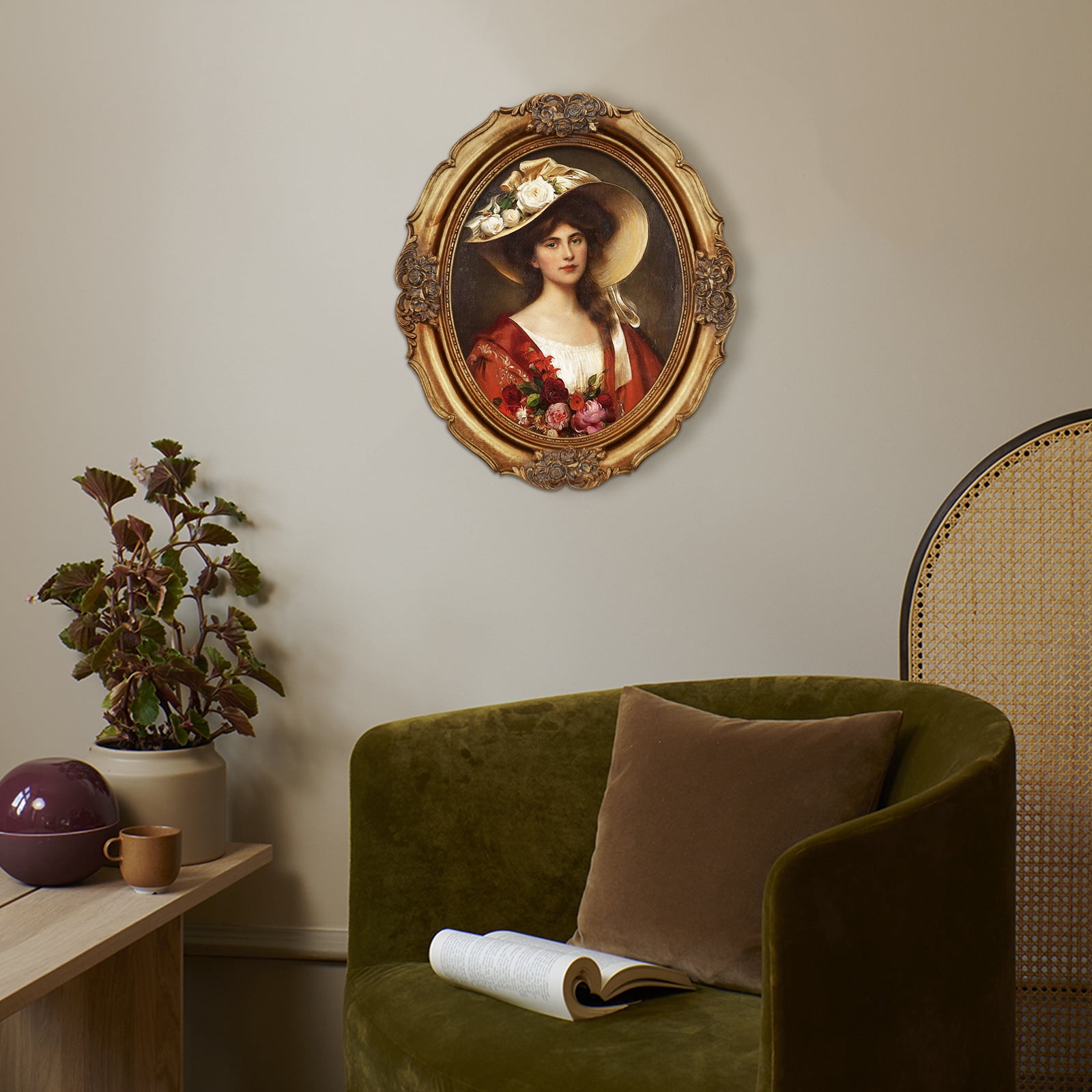 Gold Picture Frames 8x10, Vintage 8x10 Picture Frame for Wall and Tabletop, Oval Antique Style Photo Frames