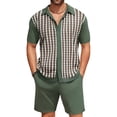 thumbnail image 3 of Weiqiqre Ensemble Décontracté à Manches Courtes pour Hommes Chemise Imprimée Graphique et Shorts Ensemble Deux Pièces Col à Manches Courtes, 3 of 7