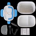 thumbnail image 1 of Fast Heating Food container Dinnerware Food Warmer 12V 220V EU Plug Electric Heated Lunch Box Travel Car Work Heating Bento Box Blue Car Plug, 1 of 6