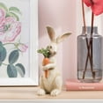 thumbnail image 4 of Standing Rabbit Figurines Home Decoration - Indoor Bunny Statues with Carrots Office Room Decor for Women Table Decor 5.8 L x 5.1 W x 11.7H Inch, 4 of 14