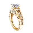 thumbnail image 2 of AFFY 1.41 Carat Princess Cut Moissanite & Natural Diamond Filigree Design Engagement Ring 14k Solid Yellow Gold Ring Size-7.5, 2 of 2