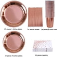 thumbnail image 1 of Platos y Vasos de papel yeacher 146 Uds dorados rosas juego de Pajitas, 1 of 6