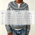 thumbnail image 3 of Women's Fair Isle Cardigan Zip Up Crew Neck Long Sleeve Loose Fit Sweater, 3 of 5