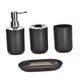 thumbnail image 2 of Accesorios de baño Juego de 4 piezas, regalo de inauguración de la casa, decoración del baño, taza para enjuague bucal, soporte para cepillo de Negro, 2 of 9