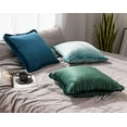 thumbnail image 3 of Fennco Styles Contemporary Velvet Fringed Solid Decorative Throw Pillow 17-inch Square, 3 of 9