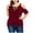 Wine, variant on TOPUUTP Women's Plus Size Lace up Ribbed Tops Casual T-Shirts Gothic Corset Top