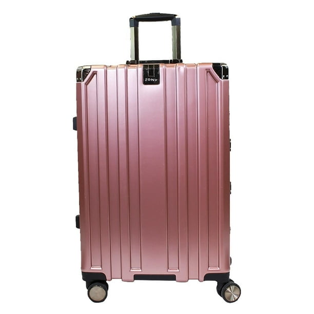 MALETA JON T091 24' ROSA MIGUEL PETACAS Maleta tipo baul policarbonato aluminio doble chapa TSA ruedas 360