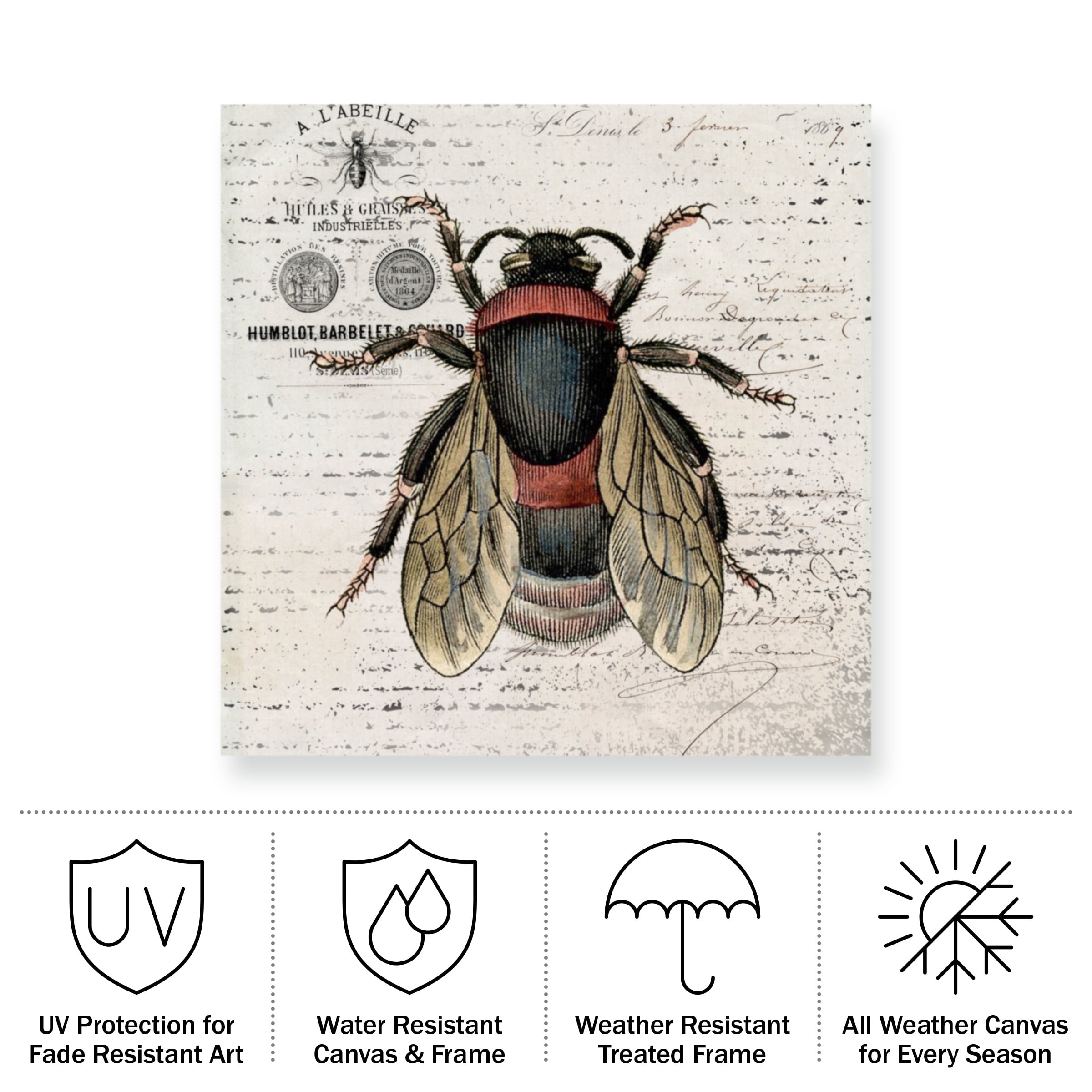 Karen Smith 'History Bee I' Outdoor All-Weather Wall Decor