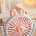 thumbnail image 3 of Portable Desktop Fan Cute Bunny Shaped Personal Fan Rechargeable USB Powered with Oscillating Base and Adjustable for Home Desk Dormitory Summer Gift, Light Green, 3 of 7