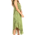 thumbnail image 4 of Sakkas Kara Long Draped Sleeveless Marbled Caftan Dress / Cover Up - Forest Green - One Size Regular, 4 of 5