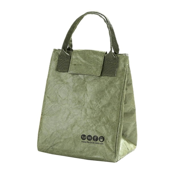 Bolsa de almuerzo de papel Enfriador con aislamiento térmico Almacenamiento de alimentos Plegable Durable Freezable Contenedor a prueba de desgarros BLESIY Bolsa de almuerzo Tyvek