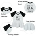 thumbnail image 2 of Pack of 2, Born To Rock Just Like My Daddy & Born To Be A Sailor Just Like My Daddy Funny Dresses, Newborn Baby's Skirts, Infant Princess Dress, Toddler Frocks (Black Raglan Dresses, 6-12 Months), 2 of 5