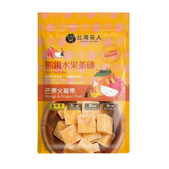 Fruit Tea Cubes by Cha Ren - Mango and Dragon fruit Flavor Fruit Tea Drinks, Bagless Fruit Tea, 4.9Oz / 140g