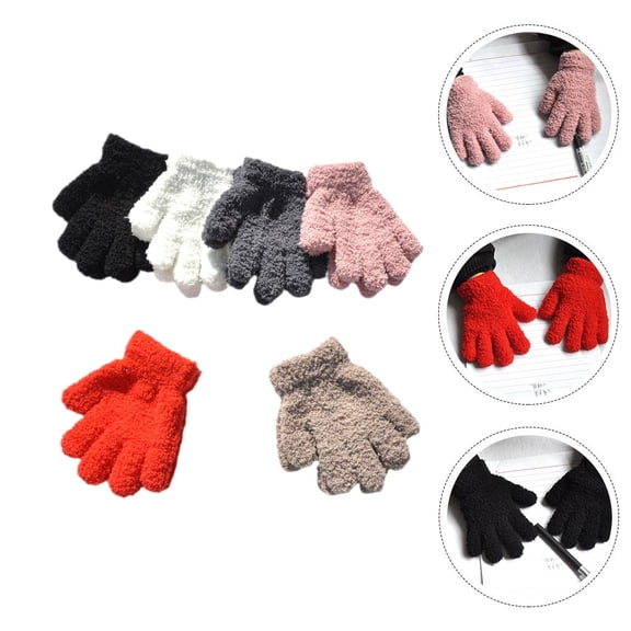 TEHAUX 6 Pairs Winter Gloves for Outdoor Activities, Assorted Colors, Soft Skin-Friendly, Elastic, Warm and Comfortable for Daily Use