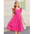 thumbnail image 3 of Arshiner Pink Dress for Girls Summer Tie Back Formal Party Wedding Guest Dresses Size 10, 3 of 5