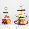 thumbnail image 3 of 3 Layers Vegetable Fruits Plate Cake Dessert Stand for Wedding Birthday Party 1#, 3 of 7