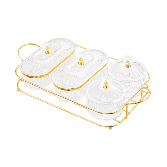 Siruishop Assiette de Fruits Secs avec Couvercle Plats à Collations Plateau à Noix pour Fête Salon Maison Transparent