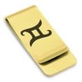 thumbnail image 1 of Stainless Steel Gemini Zodiac Sign (Twins) Classic Slim Money Clip Credit Card Holder, 1 of 2