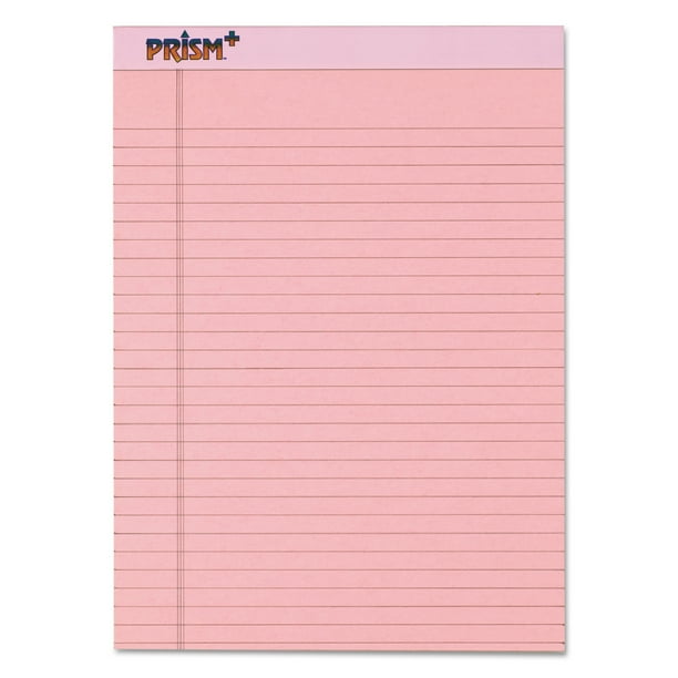 TOPS Prism Plus Colored Pads, Legal Rule, Letter,50Sheet Pads, 12 Per