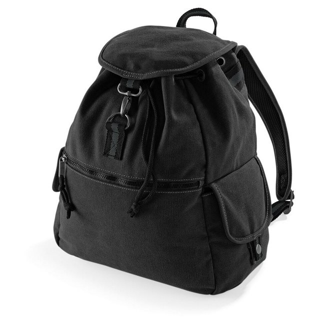 Quadra - Mochila de tela modelo Vintage (Negro)